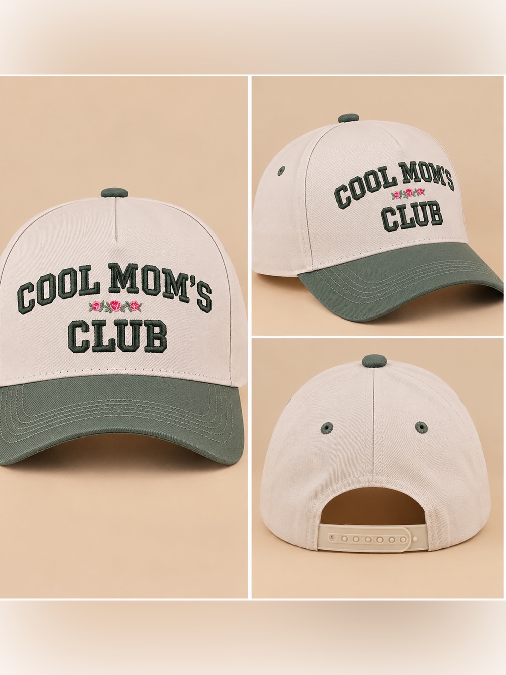 Zenana Cool Moms Club Green SnapBack Baseball Hat NEW Novelty